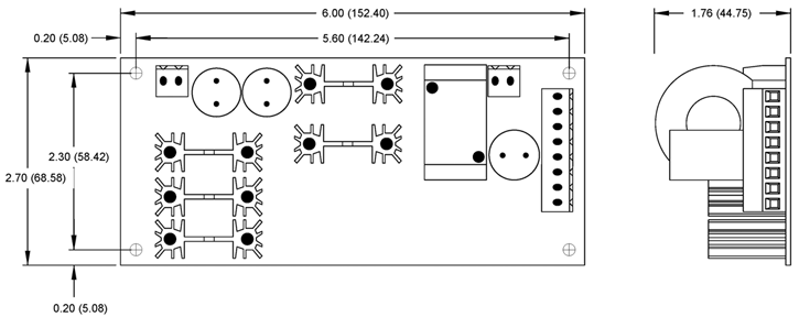 SmartFan Aurora DC Motor Speed Control Dimensions
